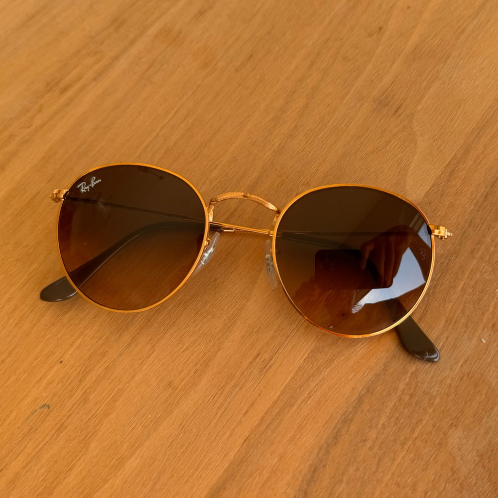 Ray ban round brown sunglasses